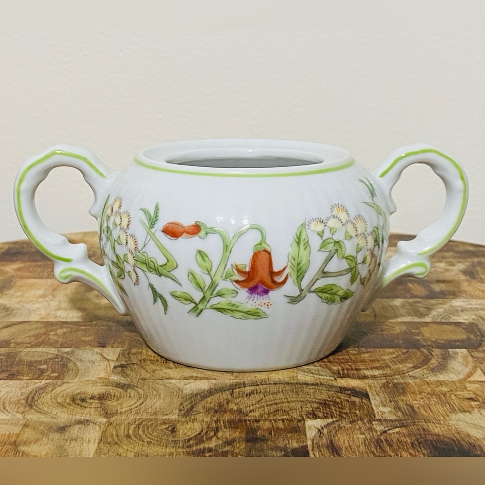 Tiffany Collection Porcelain Sugar Bowl with Handles